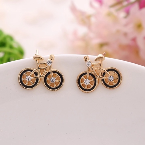 Jewelry - Bling Bicycle Earrings